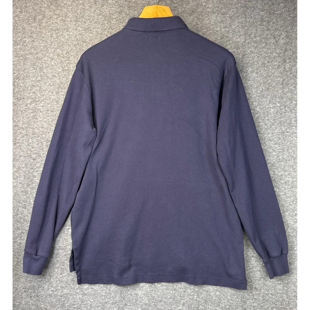Polo Ralph Lauren Custom Fit Long Sleeve Polo Shirt Purple Mens Size L Preppy‎